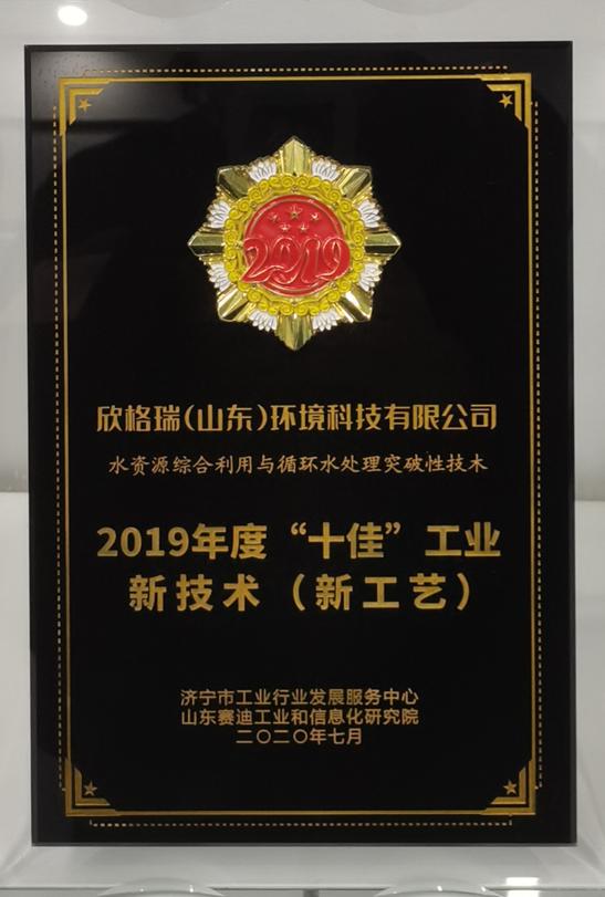 2019年度“十佳”工業(yè)新技術(shù)（新工藝）